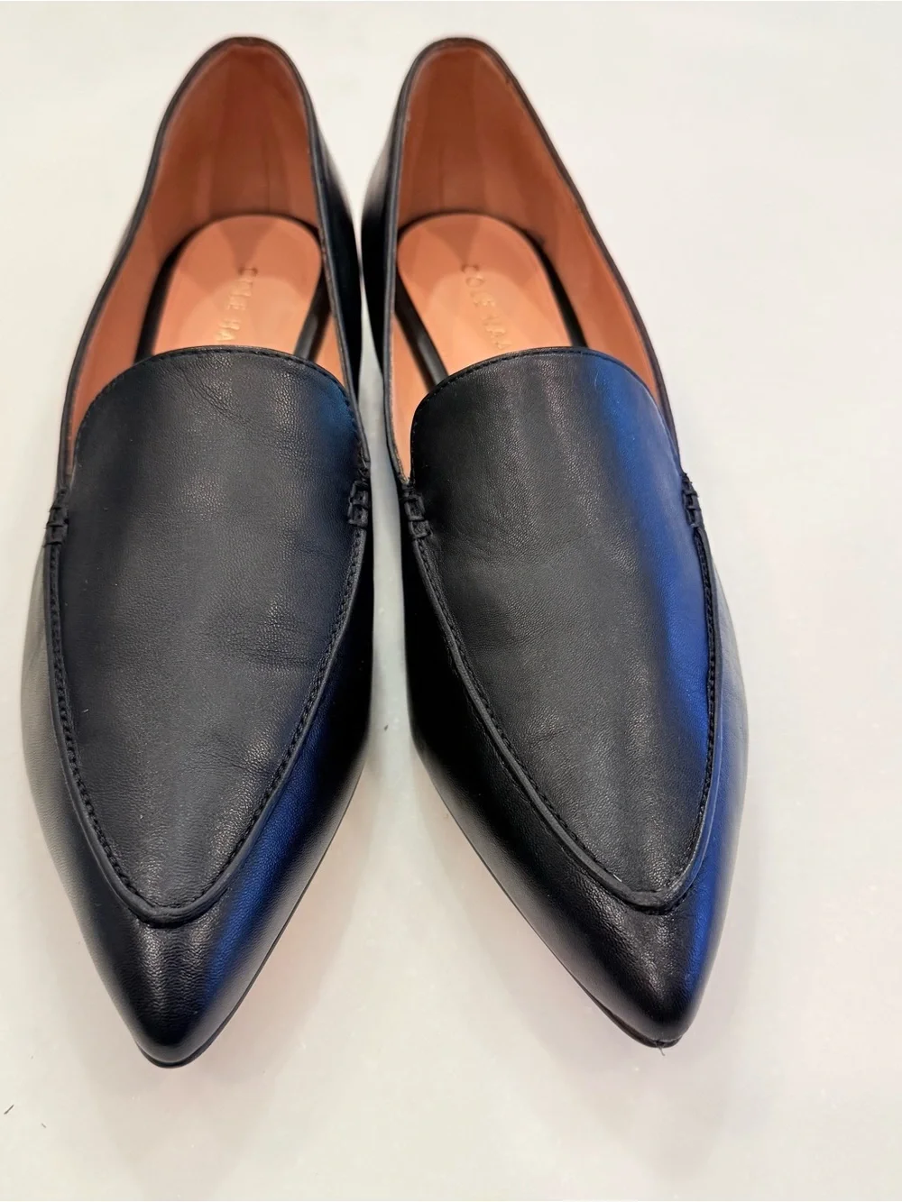 Cole Haan Women's Black Grand Slam 360 Pointed Toe Block Heel Loafers Sz 8